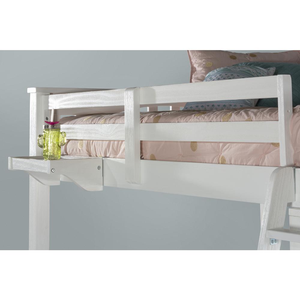Highlands Loft Bed with Hanging Nightstand - Full - White Finish. Picture 3
