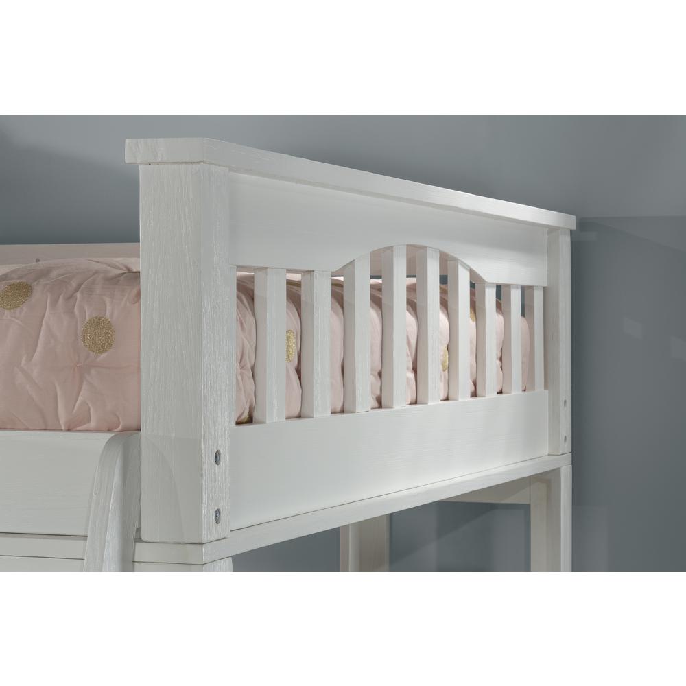Highlands Loft Bed with Hanging Nightstand - Full - White Finish. Picture 4