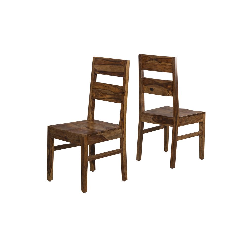 Emerson Wood Dining Chair, Set of 2, Natural Sheesham. Picture 3