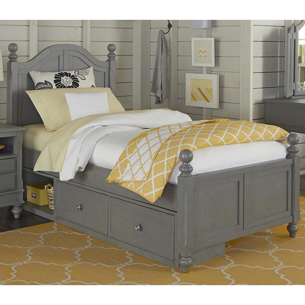 Payton Wood Twin Bed with Storage, Stone. Picture 2
