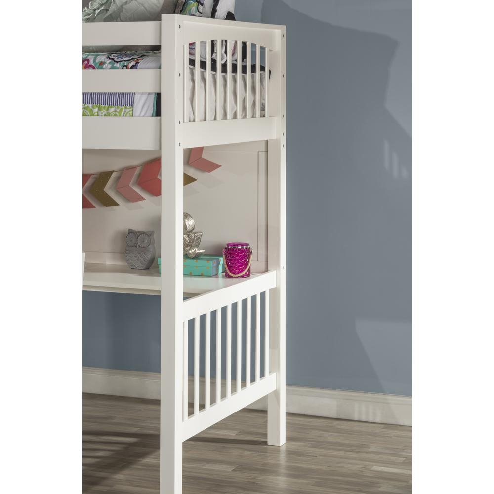 Pulse Loft Bed with Hanging Nightstand - Twin - White Finish. Picture 5