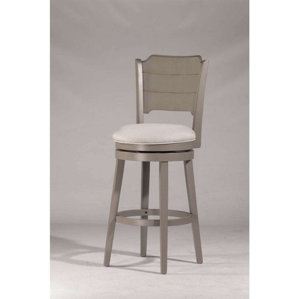 Clarion Swivel Bar Height Stool - Distressed Gray Wood Finish. Picture 12