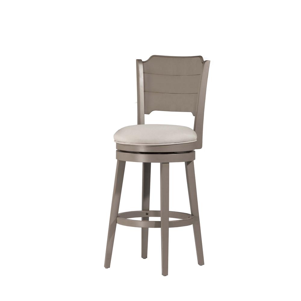 Clarion Swivel Bar Height Stool - Distressed Gray Wood Finish. Picture 14