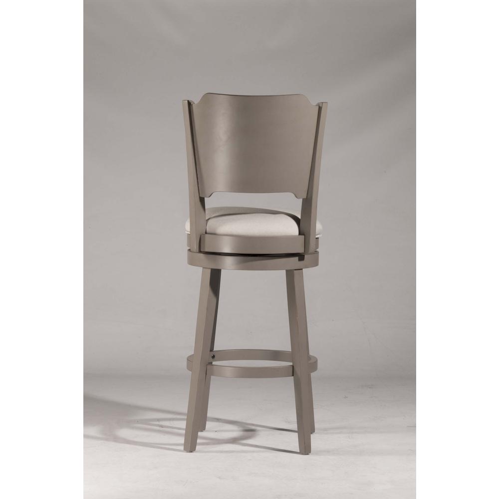 Clarion Swivel Bar Height Stool - Distressed Gray Wood Finish. Picture 16
