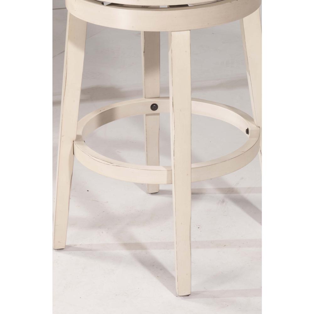 Clarion Swivel Bar Height Stool - Sea White Wood Finish. Picture 21