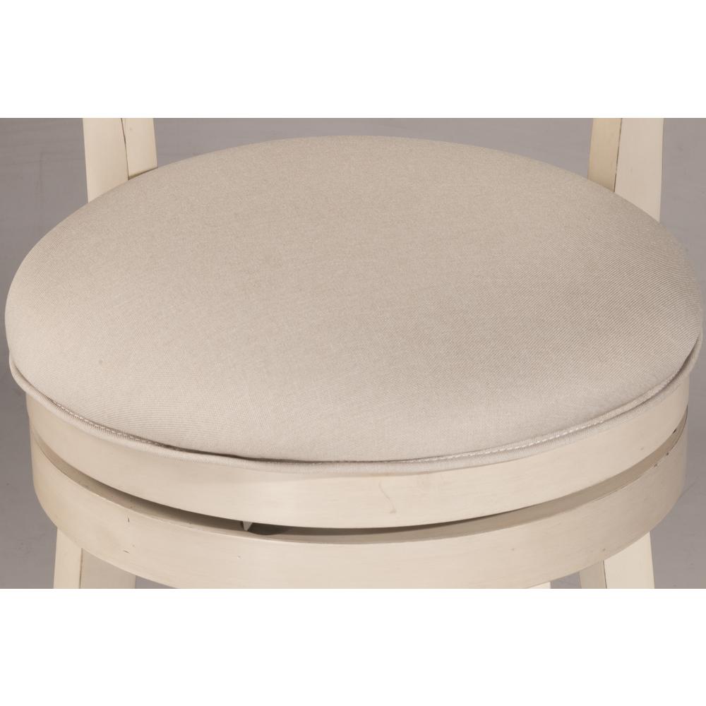 Clarion Swivel Bar Height Stool - Sea White Wood Finish. Picture 22