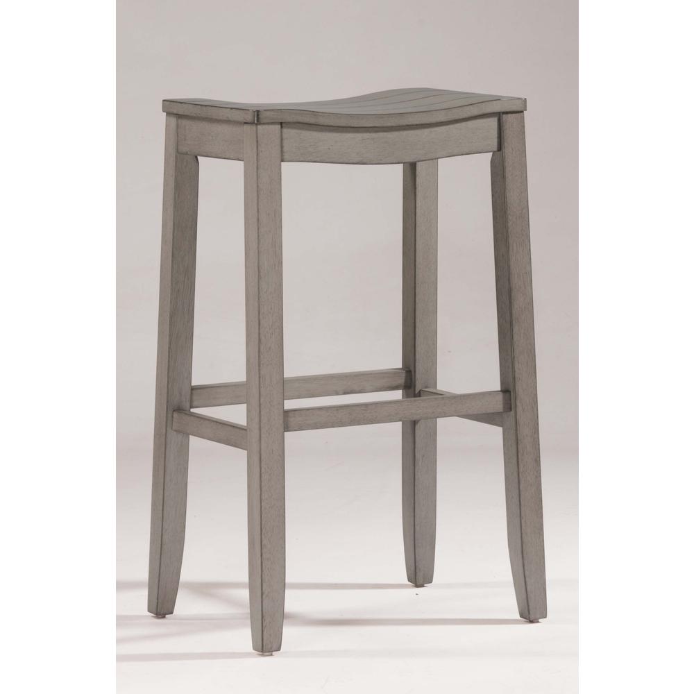 Fiddler Non-Swivel Backless Bar Height Stool - Aged Gray Wood Finish. Picture 9