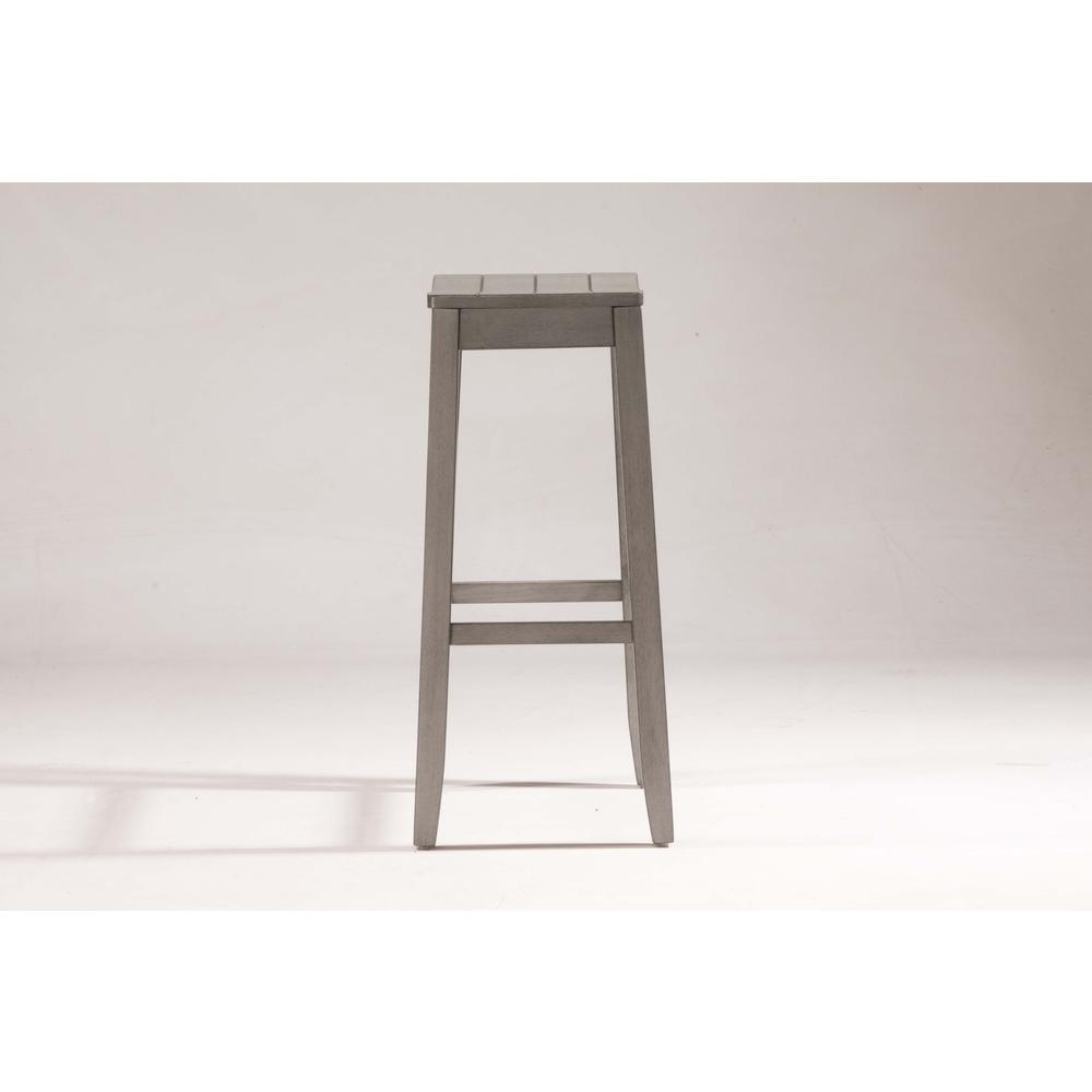 Fiddler Non-Swivel Backless Bar Height Stool - Aged Gray Wood Finish. Picture 12