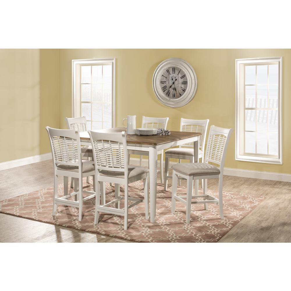 Bayberry 7 Piece Counter Height Dining Set with Non-Swivel Counter Height Stools. Picture 1