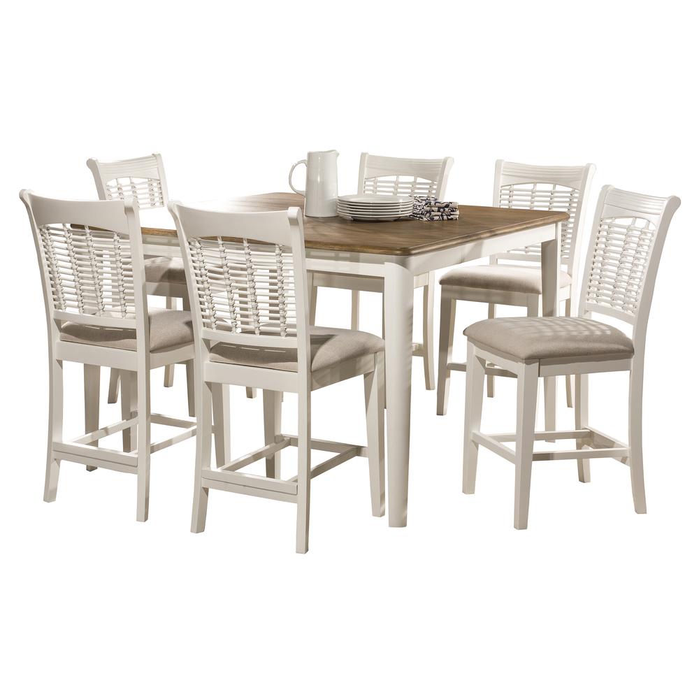 Bayberry 7 Piece Counter Height Dining Set with Non-Swivel Counter Height Stools. Picture 2