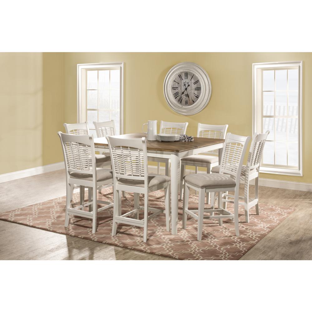 Bayberry 9 Piece Counter Height Dining Set with Non-Swivel Counter Height Stools. Picture 1