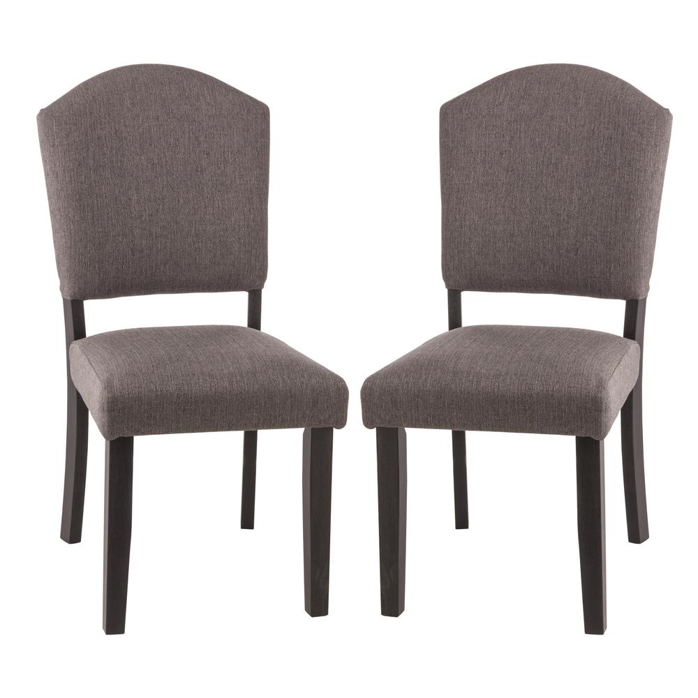 Emerson Wood Parson Dining Chair, Set of 2, Gray. Picture 2