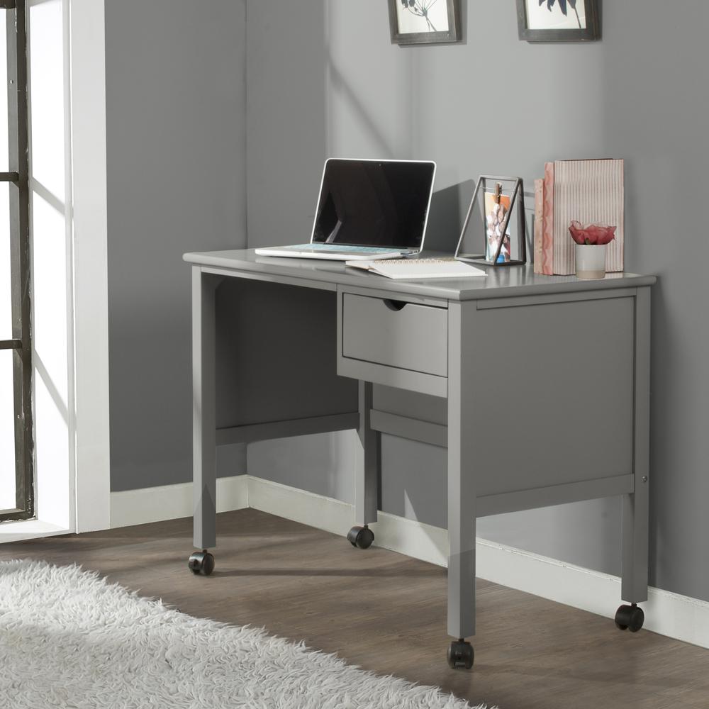 Hillsdale Kids and Teen Schoolhouse 4.0 Wood 1 Drawer Desk, Gray. Picture 4