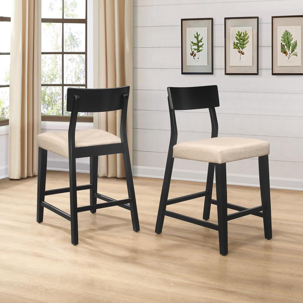Hillsdale Furniture Knolle Park Wood Counter Height Stool, Set of 2, Black. Picture 5