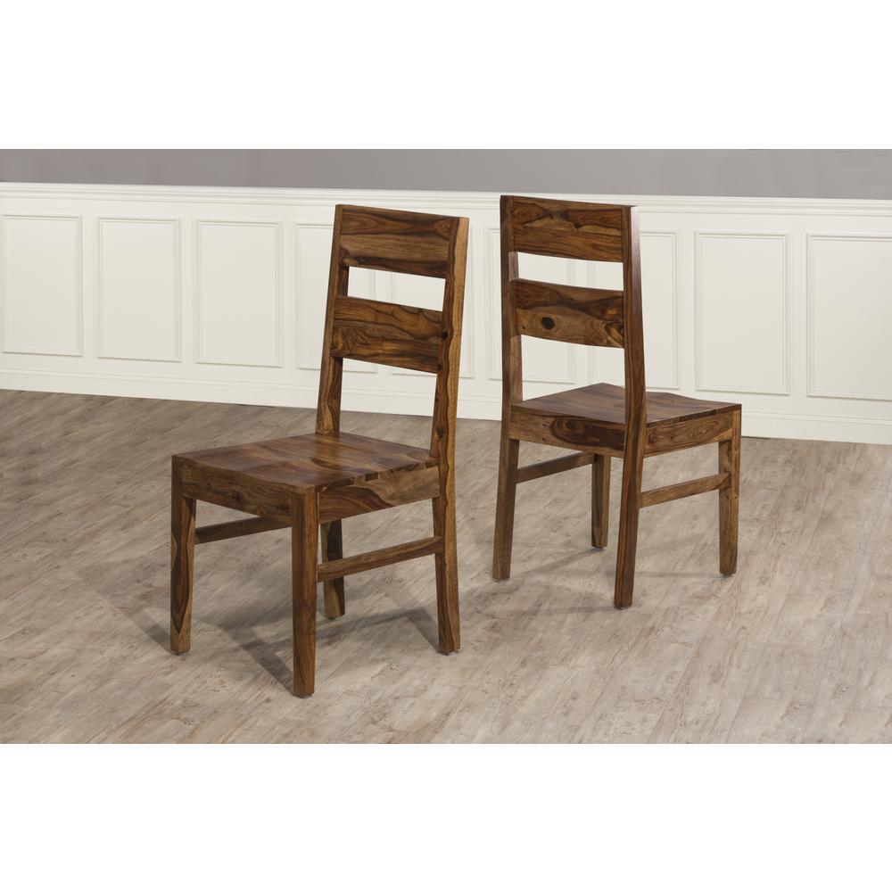 Emerson Wood Dining Chair, Set of 2, Natural Sheesham. Picture 4