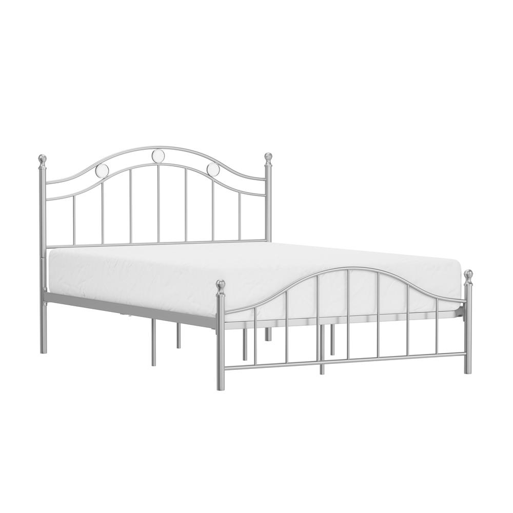 Metal Full Platform Bed, Silver. Picture 4
