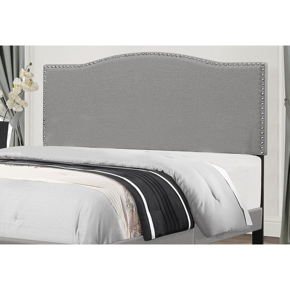 Kiley Full/Queen Upholstered Headboard, Glacier Gray. Picture 2