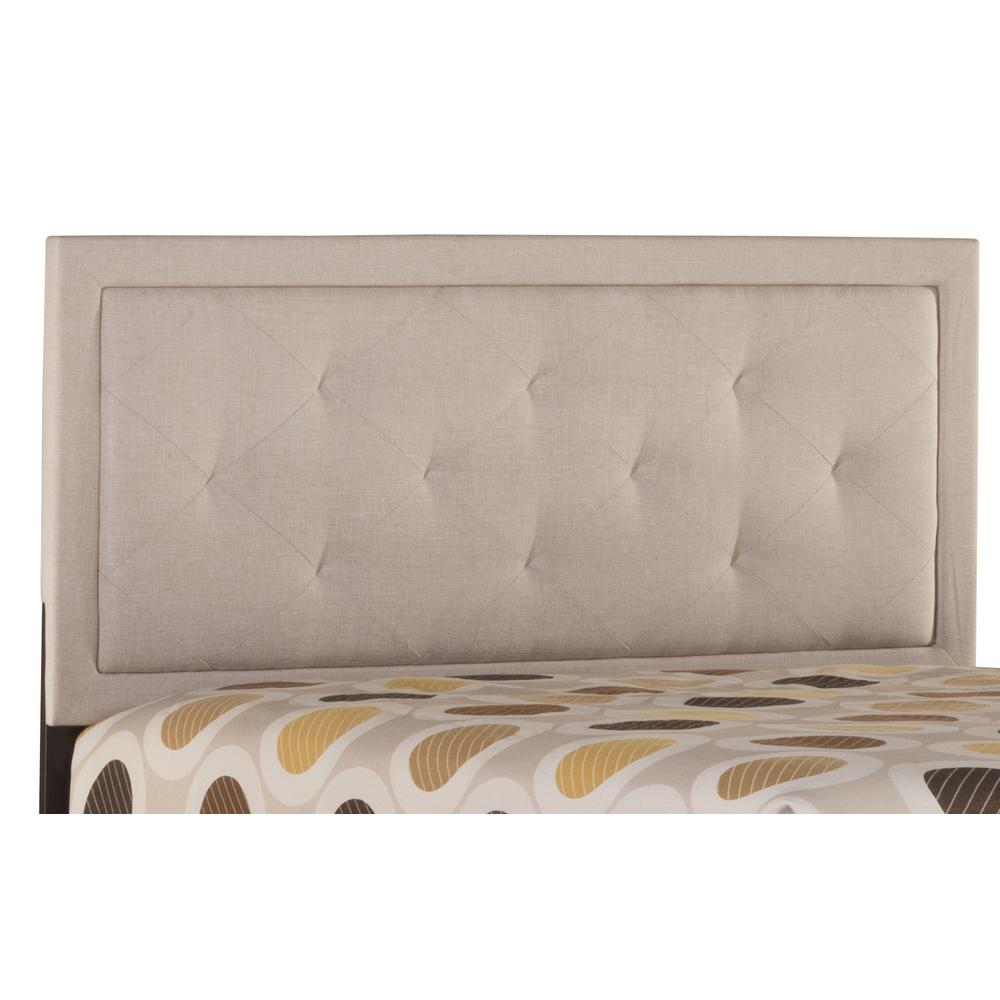 Becker Twin Upholstered Headboard with Frame, Cream. Picture 1