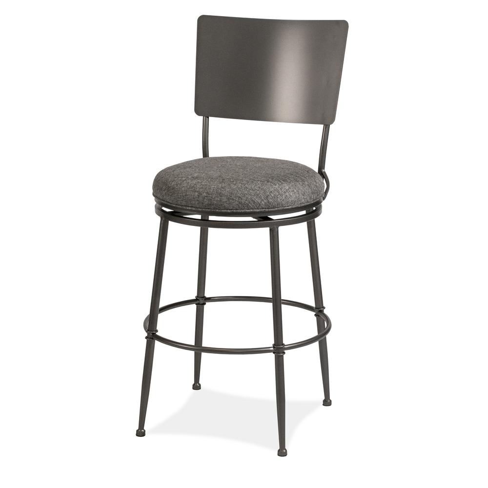 Hillsdale Furniture Towne Commercial Grade Metal Counter Height Swivel Stool, Charcoal. Picture 1