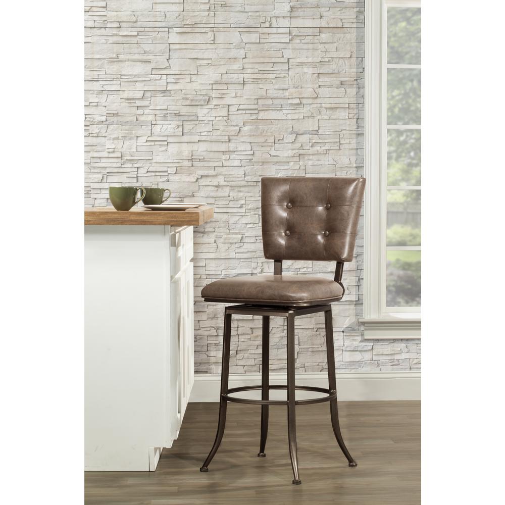 Hillsdale Furniture Hillbrook Commercial Grade Metal Swivel Counter Height Stool, Dark Brown. Picture 2