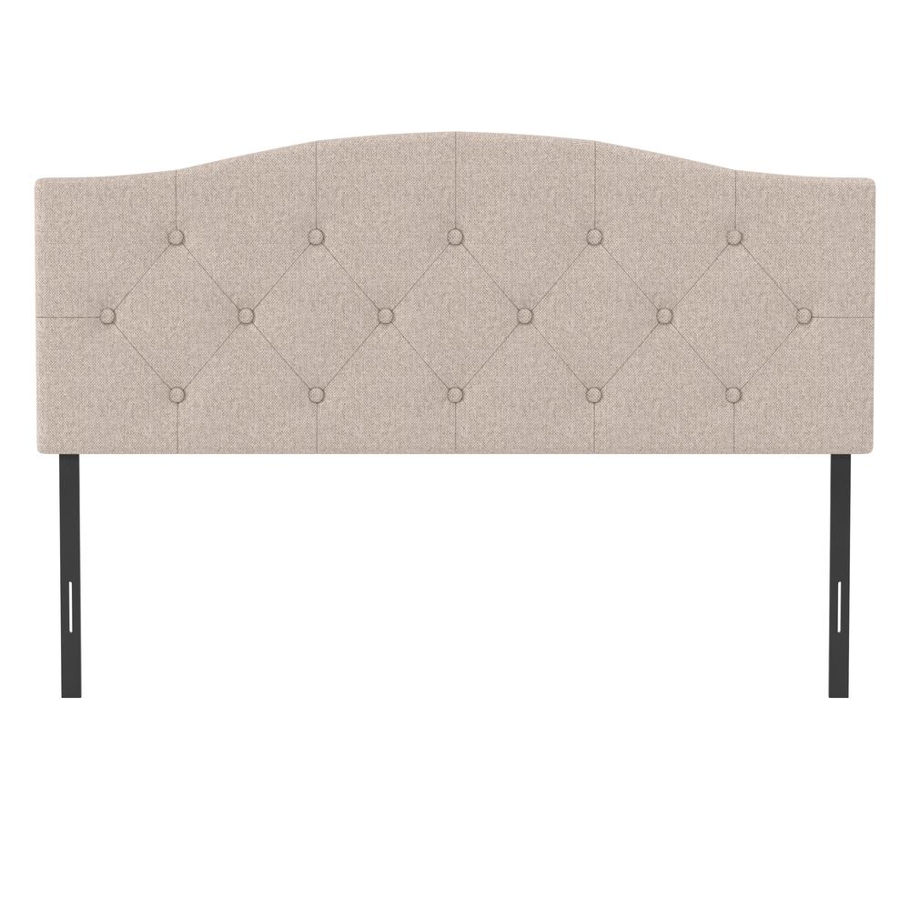 Provence Upholstered Arch Adjustable Tufted Full/Queen Headboard, Linen Fabric. Picture 4