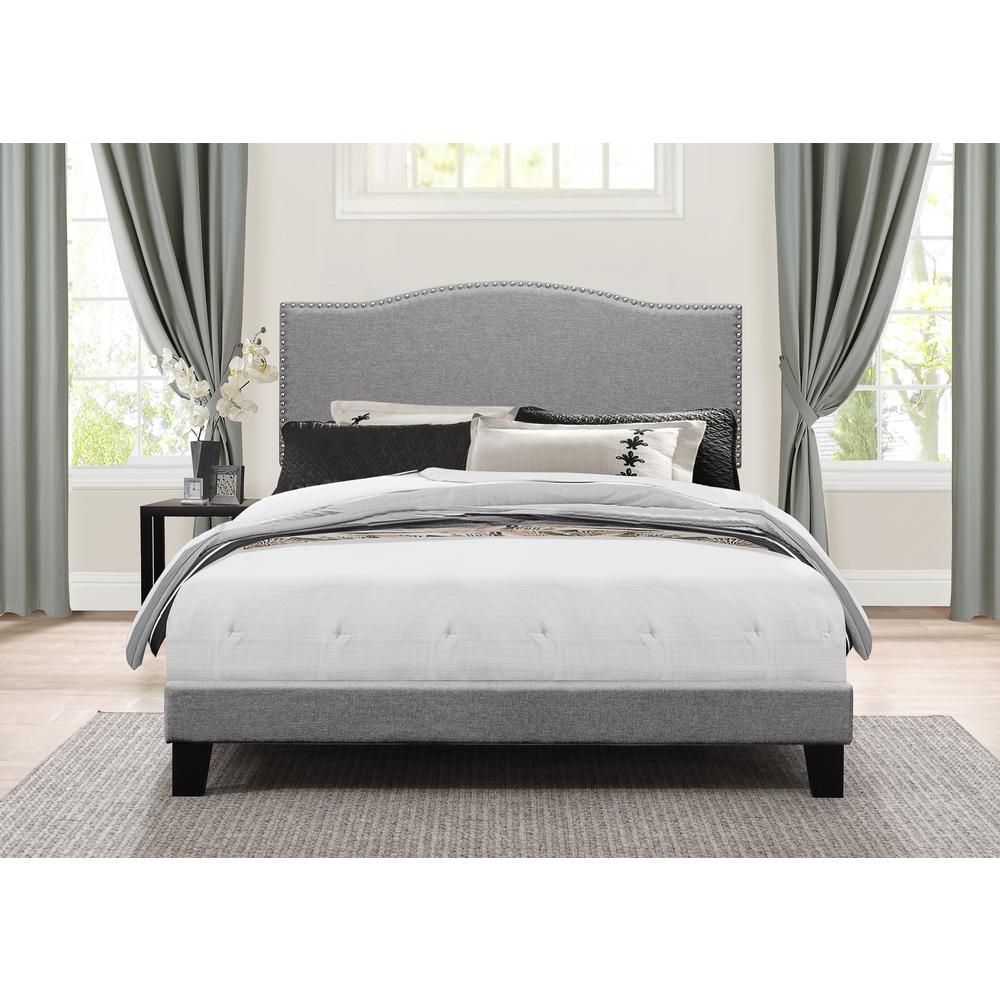 Kiley Queen Upholstered Bed, Glacier Gray. Picture 2