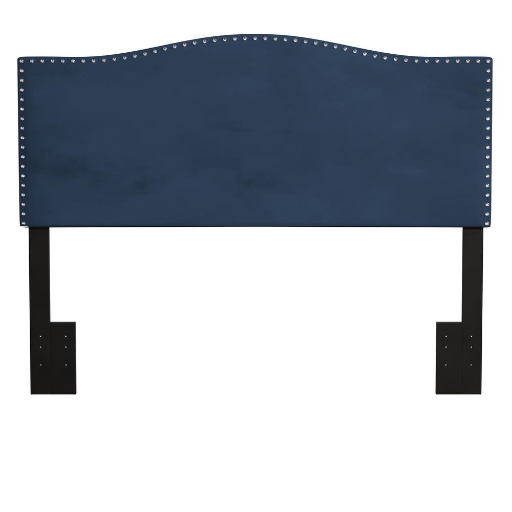Kiley Upholstered Full/Queen Headboard, Blue Velvet. Picture 3