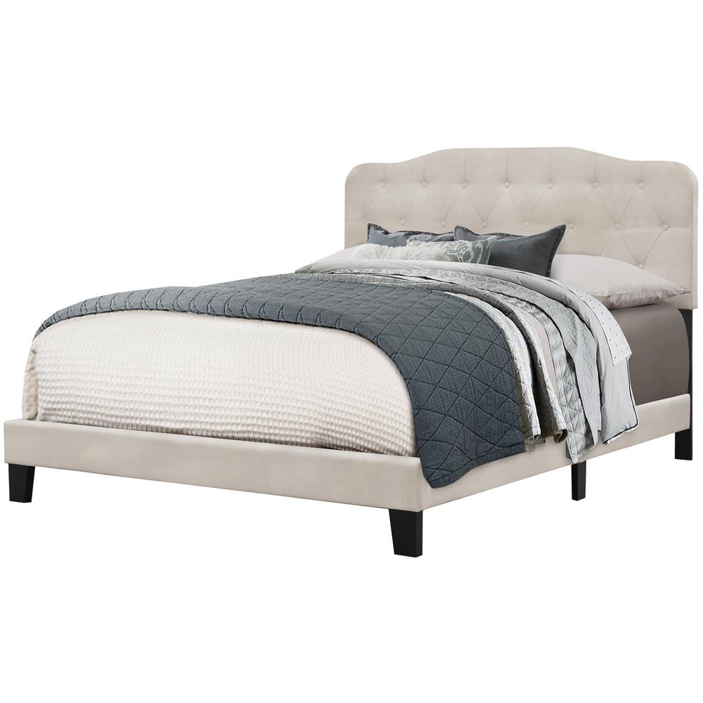 Nicole Queen Upholstered Bed, Fog. Picture 1