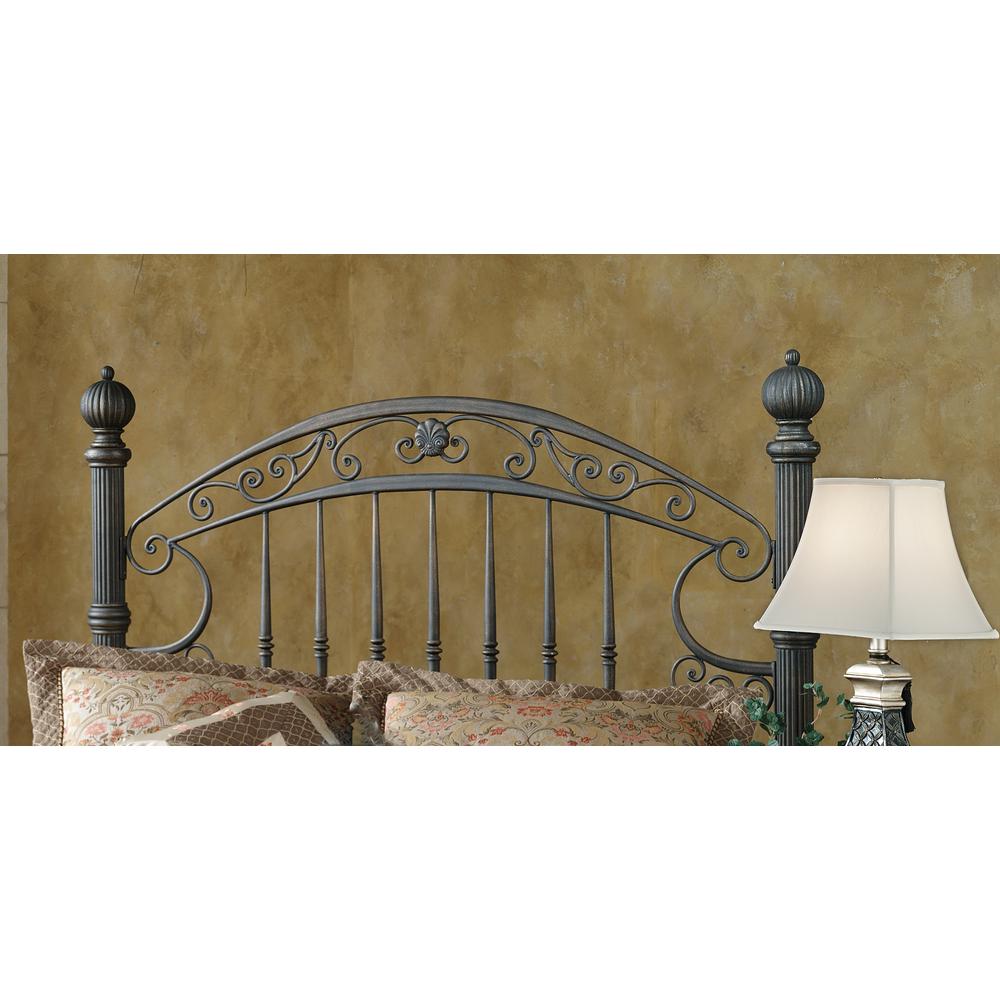 Chesapeake Metal Queen Headboard with Frame, Rustic Brown. Picture 2