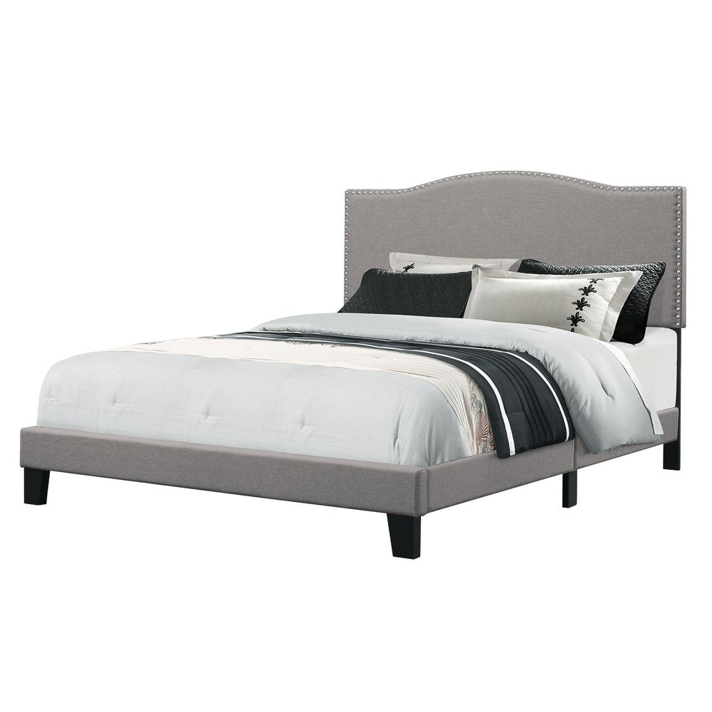 Kiley Queen Upholstered Bed, Glacier Gray. Picture 1
