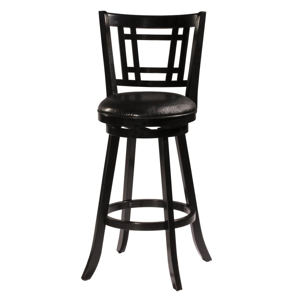 Fairfox Wood Counter Height Swivel Stool, Black. Picture 1