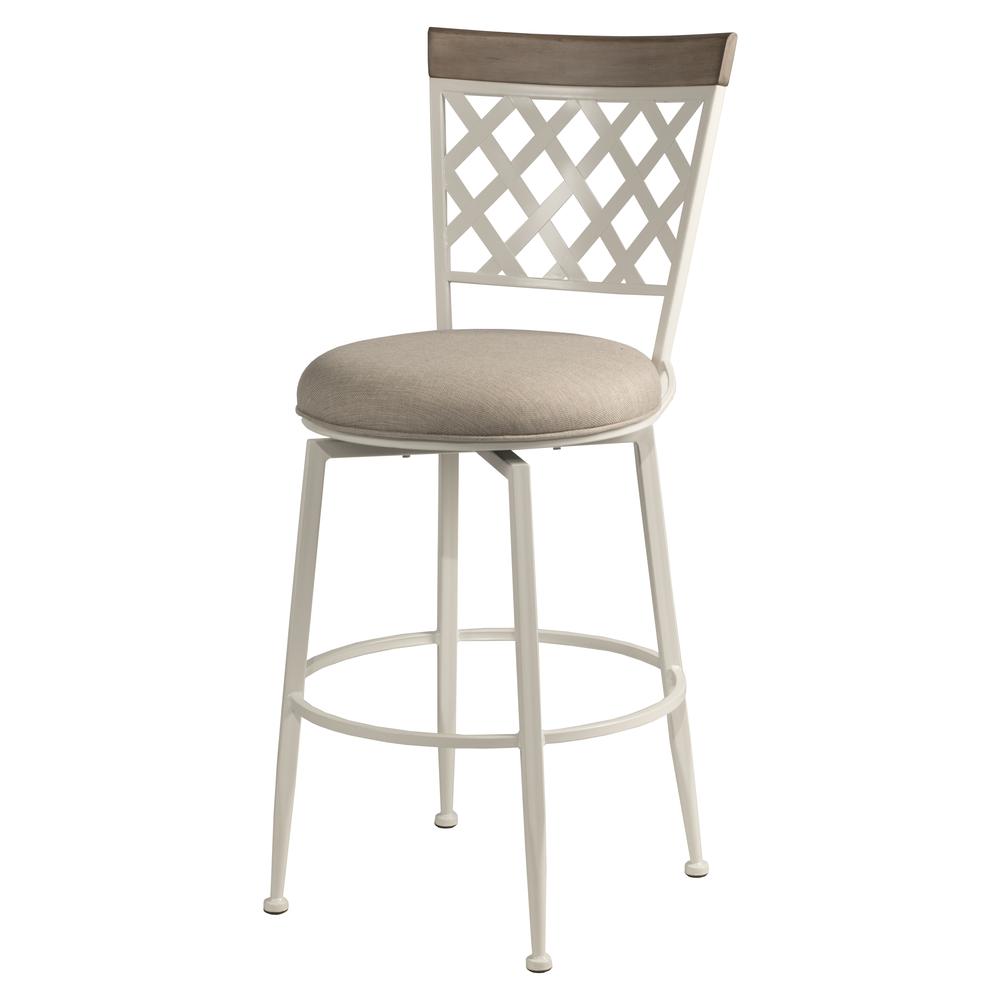 Hillsdale Furniture Greenfield Commercial Grade Metal Counter Height Swivel Stool, White. Picture 1