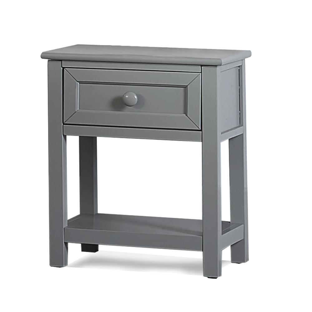 Hillsdale Kids and Teen Schoolhouse 4.0 Wood 1 Drawer Nightstand, Gray. Picture 2
