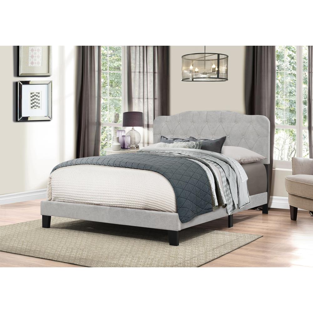 Nicole Queen Upholstered Bed, Glacier Gray. Picture 2