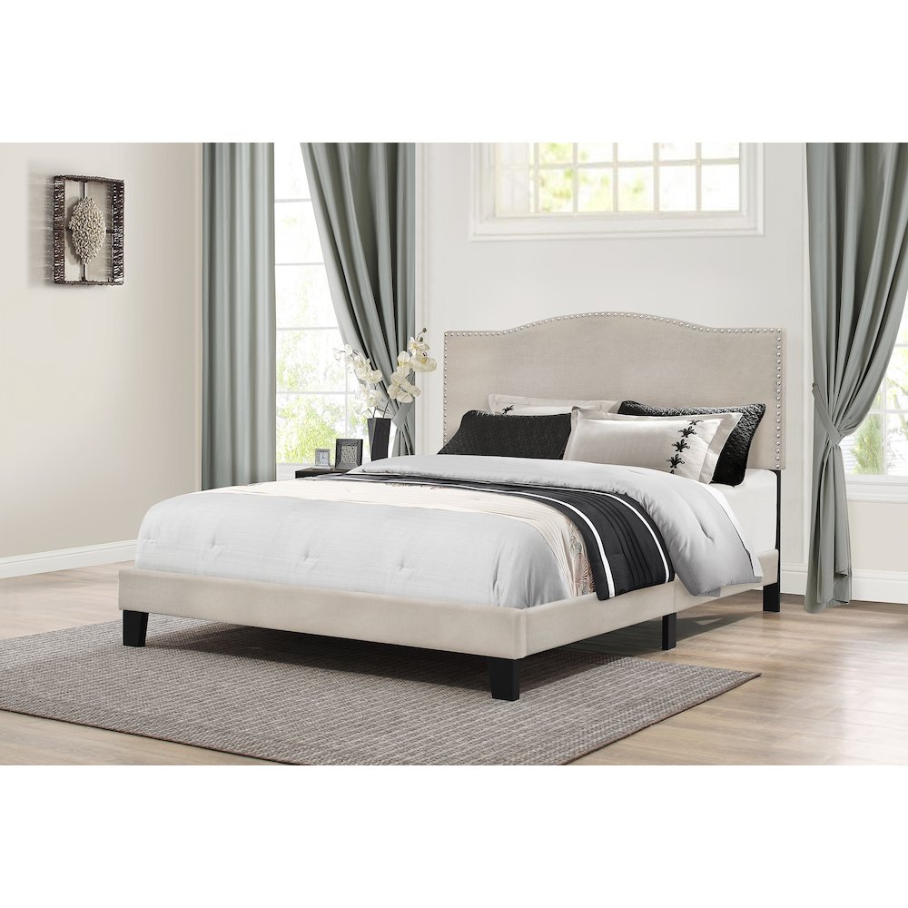 Kiley Bed in One - Queen - Fog Fabric. Picture 1