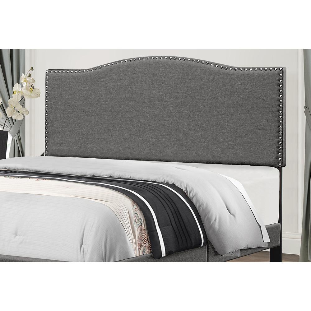 Kiley Headboard - Full/Queen - Metal Headboard Frame Included - Stone Fabric. Picture 2