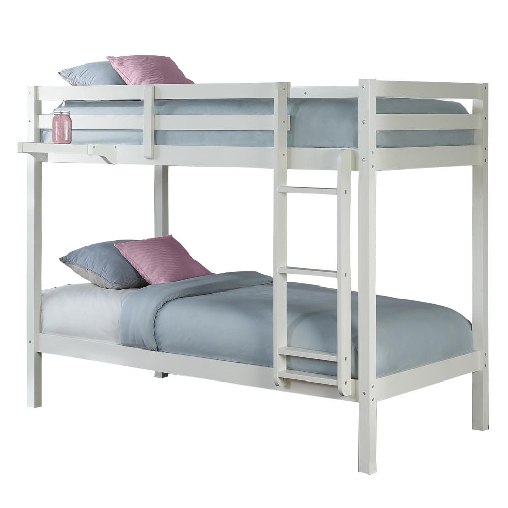 Hillsdale Caspian Twin Over Twin Bunk with Hanging Nightstand, White. The main picture.