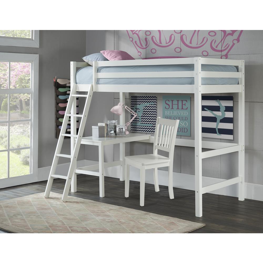 Hillsdale Caspian Twin Study Loft with Chair, White. Picture 2