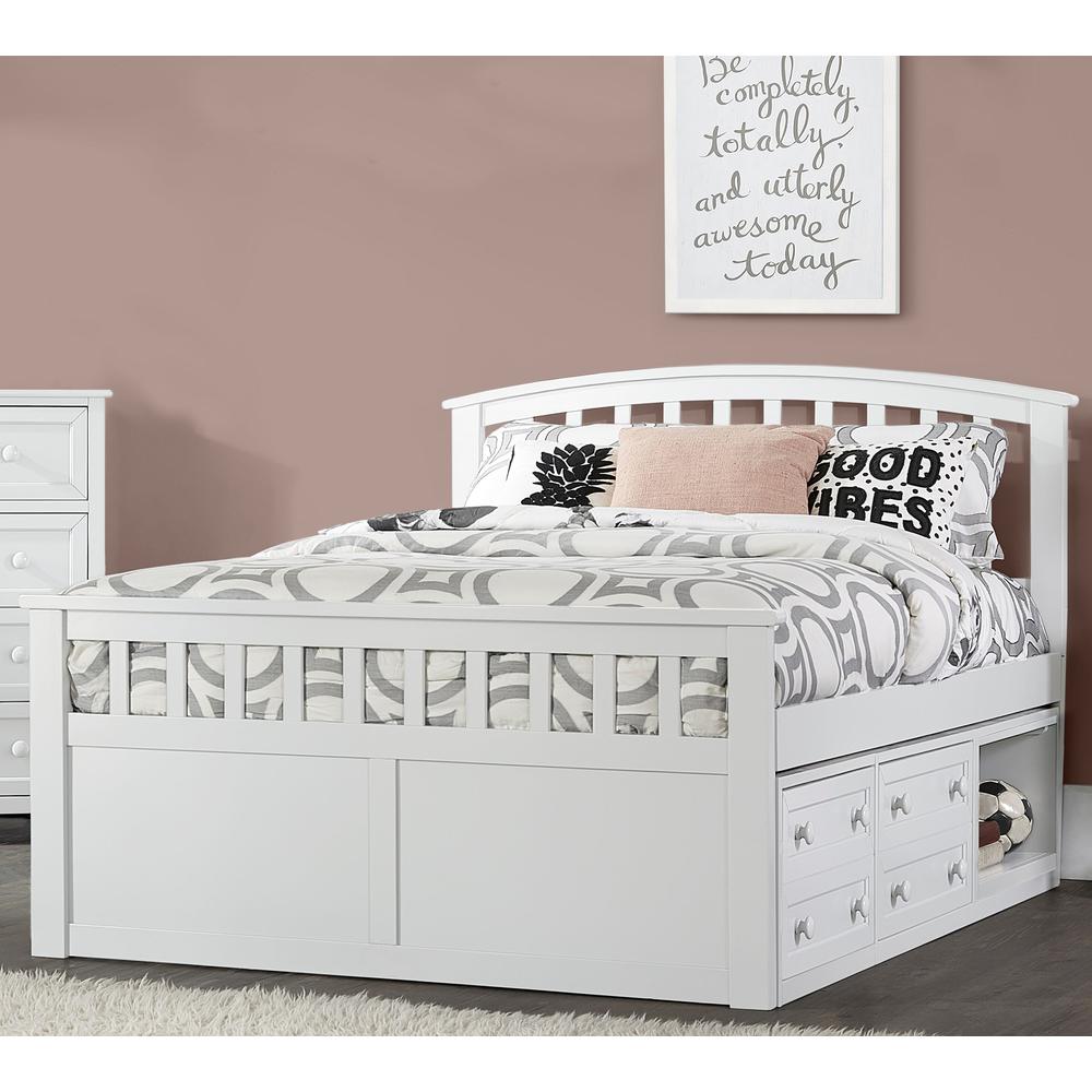 Charlie Captain's Bed with One Storage Unit - Full - White Finish. Picture 2