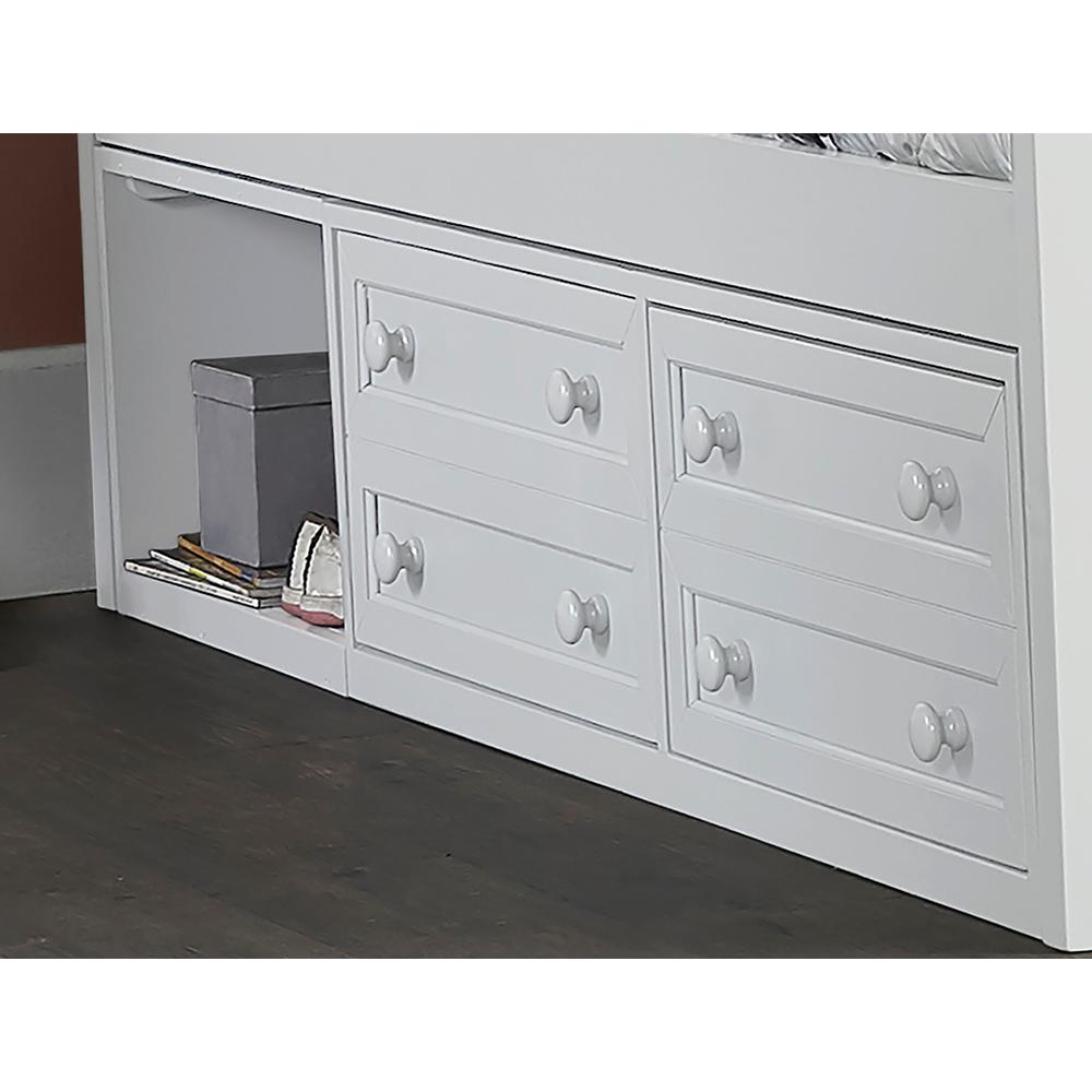 Charlie Captain's Bed with One Storage Unit - Twin - White Finish. Picture 7