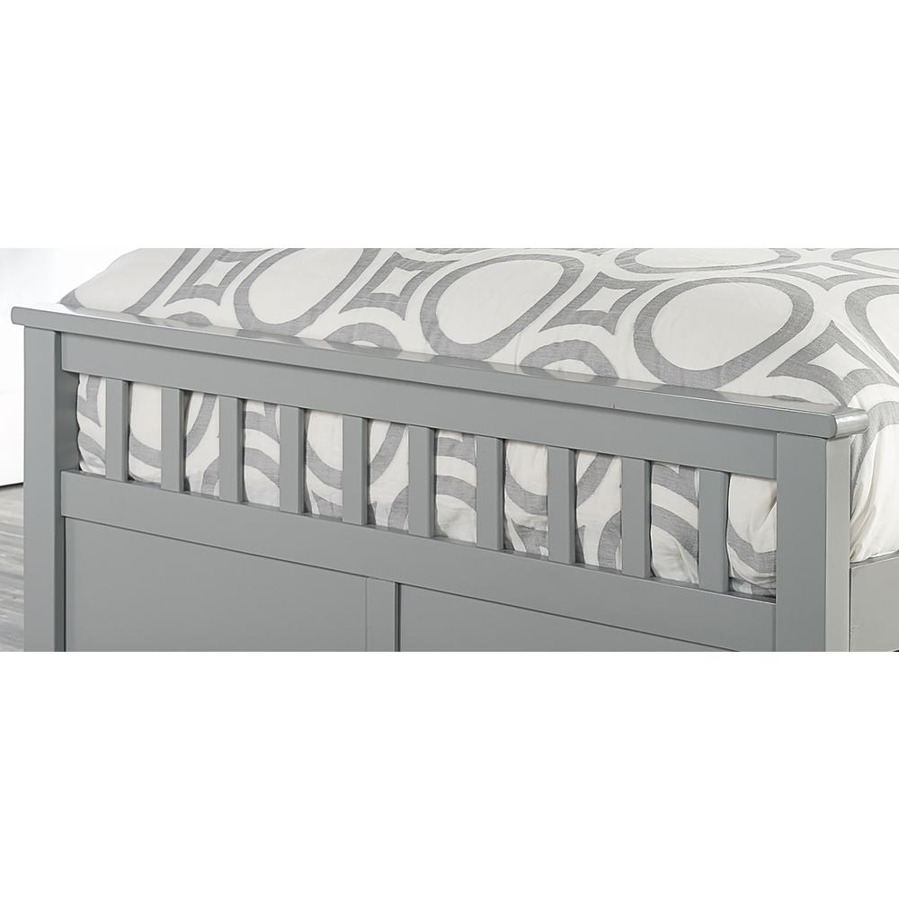 Charlie Captain's Bed with One Storage Unit - Full - Gray Finish. Picture 6