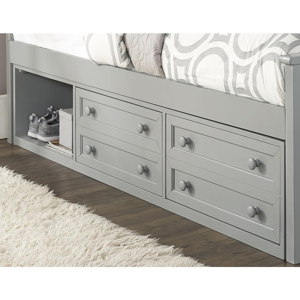 Charlie Captain's Bed with One Storage Unit - Full - Gray Finish. Picture 7