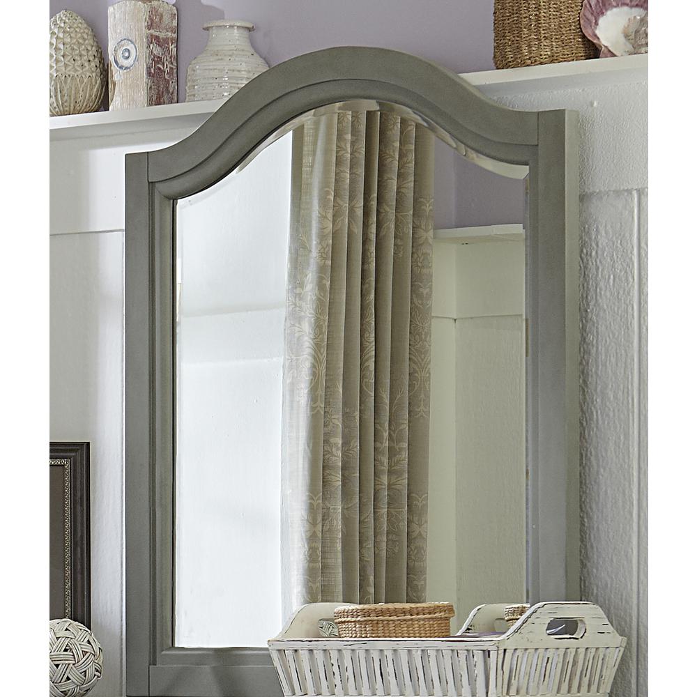 Hillsdale Kids and Teen Lake House Wood Arched Mirror, Stone. Picture 4