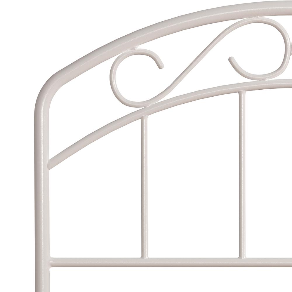 Jolie Metal Twin Headboard with Arched Scroll Design, White. Picture 2
