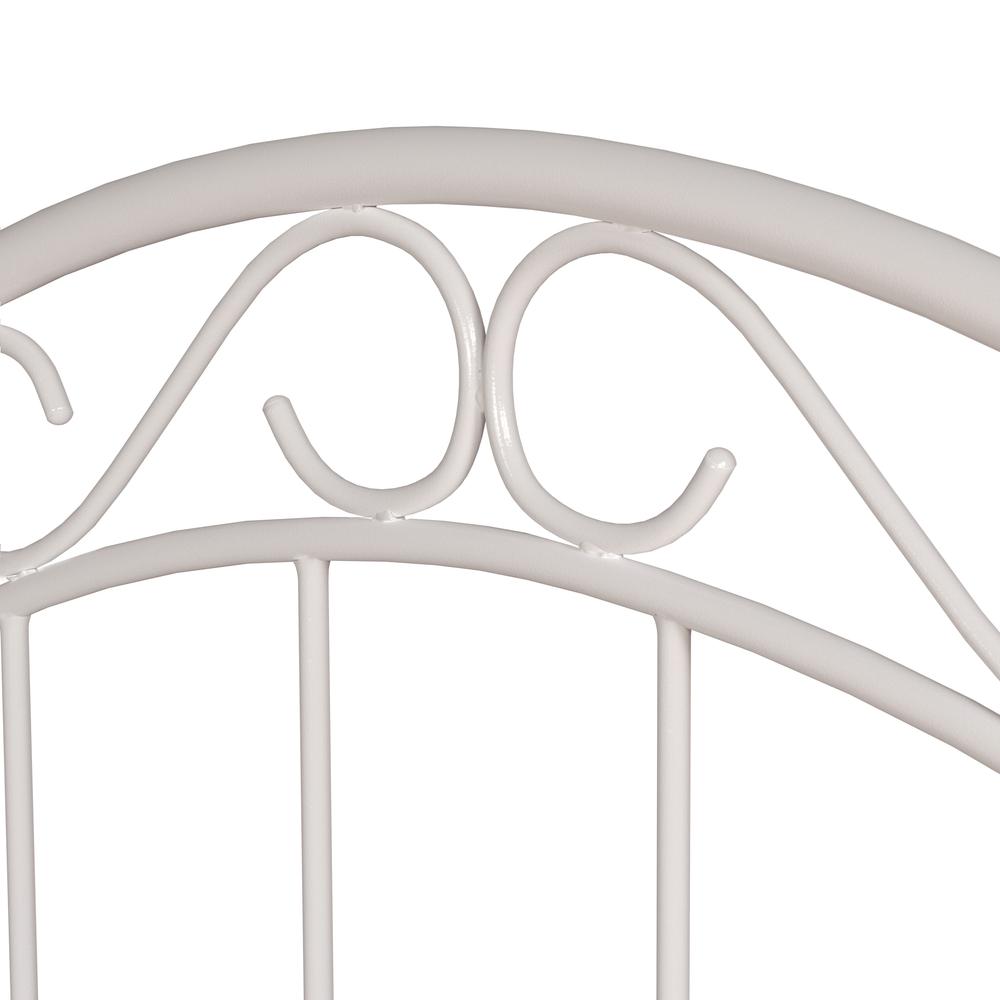Jolie Metal Twin Headboard with Arched Scroll Design, White. Picture 4
