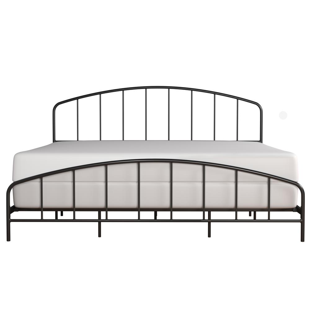Tolland Metal King Bed with Arched Spindle Design, Black. Picture 1