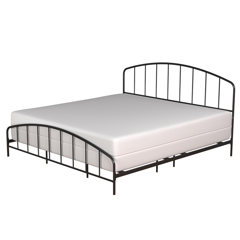 Tolland Metal King Bed with Arched Spindle Design, Black. Picture 8