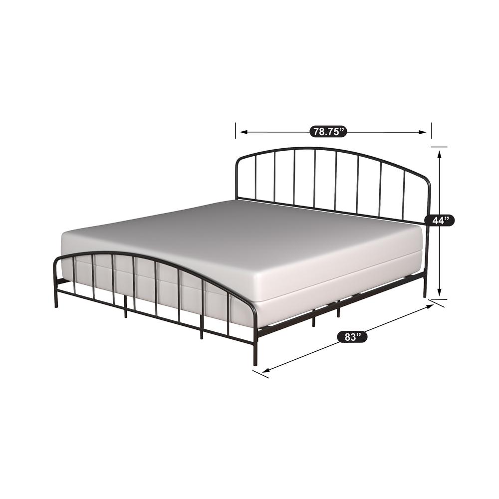 Tolland Metal King Bed with Arched Spindle Design, Black. Picture 11