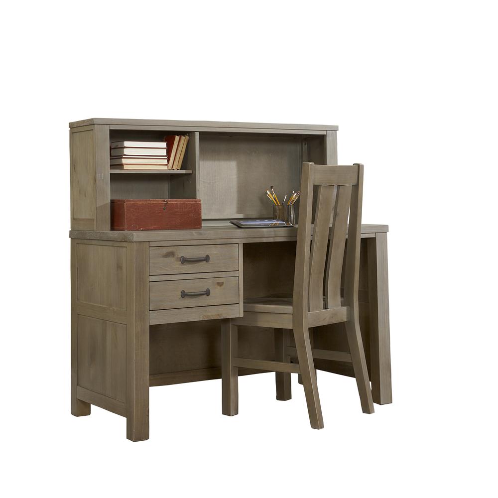 Highlands Desk w/ Hutch and Chair Driftwood. Picture 1