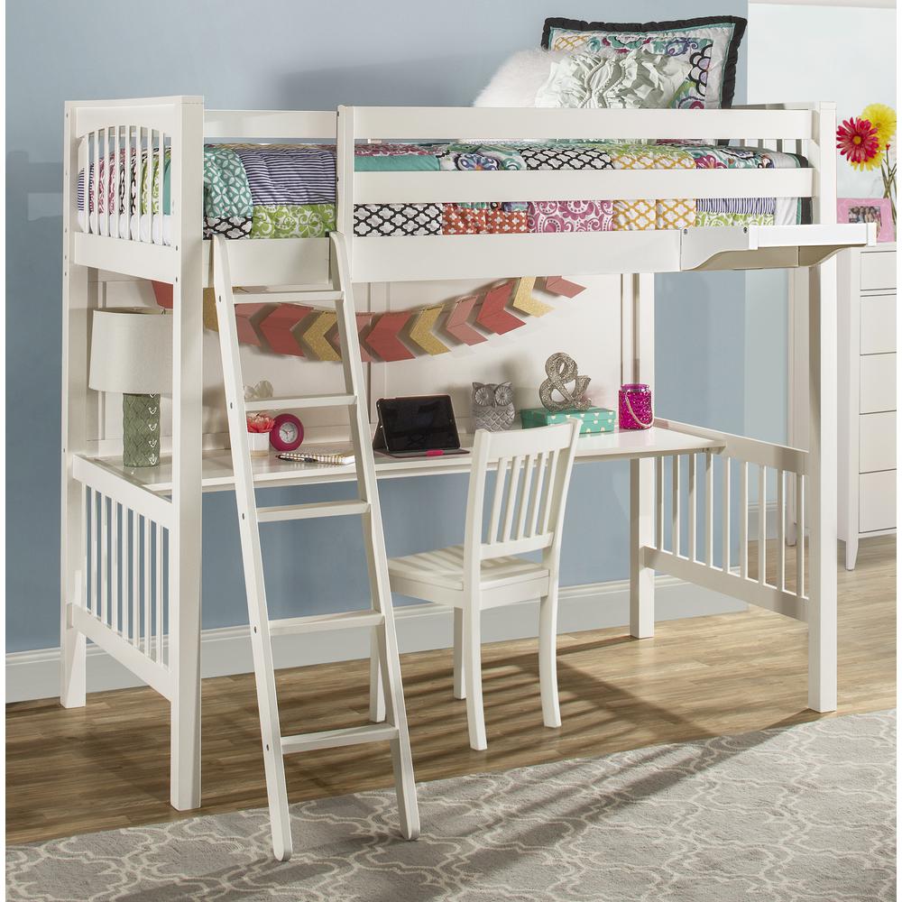 Loft bed discount with hanging chair